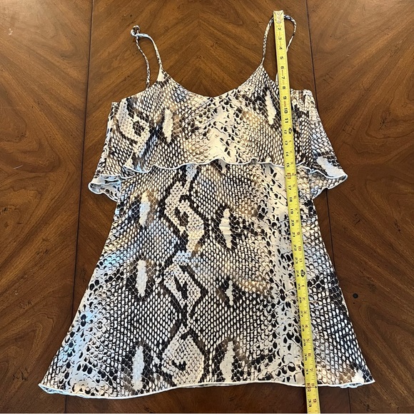 Blu Moon Snake Skin Mini Dress 100% Silk Size 1 - Picture 9 of 10